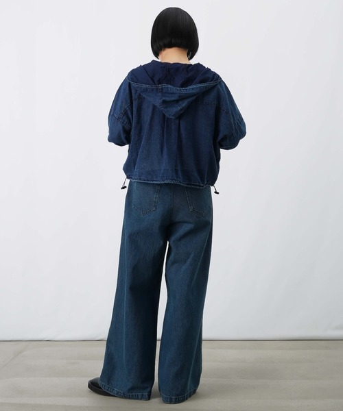 LUCA/LADY LUCK LUCA(ルカ/レディラックルカ)の「LC/LLL フーディードロストブラウス/インディゴフーディシャツ(シャツ/ブラウス・レディース・ネイビー/ブルー・FREE)」の12枚目の写真