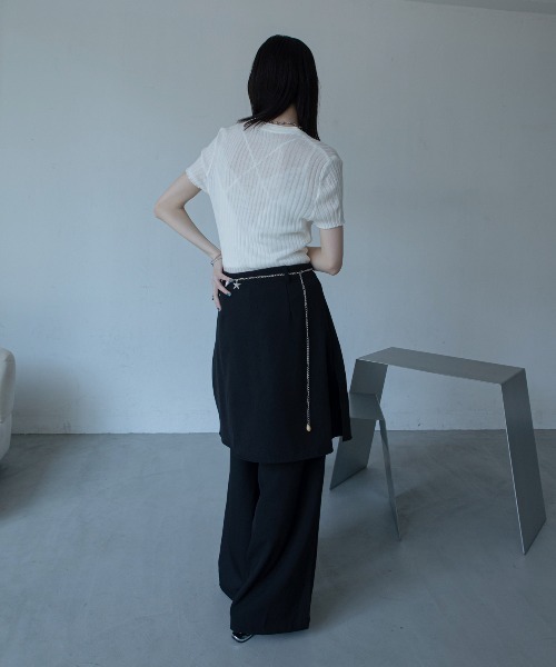 VACANCY(ヴァカンシー)の「ヘンリーVネックリブトップス(ニット/セーター・レディース・ホワイト/レッド/ブルー/ブラック・FREE)」の18枚目の写真