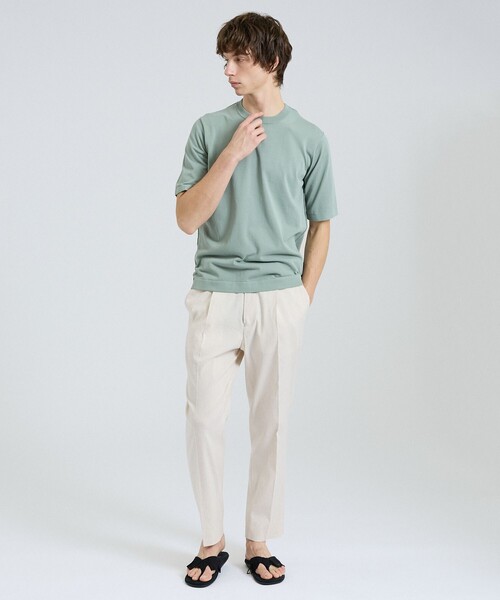 DESIGNWORKS（デザインワークス）の「テンセルリネン ワイドテーパード イージーパンツ / ストレッチ / 手洗い可能（スラックス・メンズ・ブラウン/アイボリー/ブラック・50/48/46/44）」の19枚目の写真