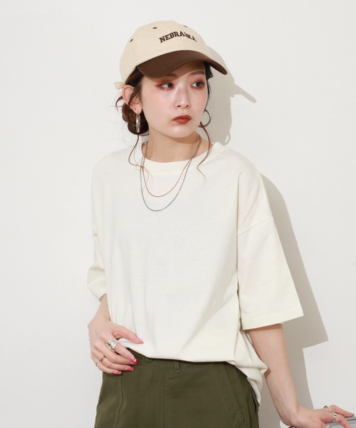 SO(エスオー)の「Tシャツ 半袖(Tシャツ/カットソー・レディース・スミクロ/アイボリー・FREE)」の2枚目の写真