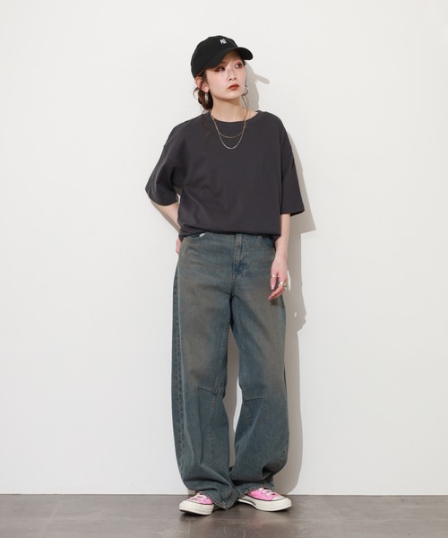 SO(エスオー)の「Tシャツ 半袖(Tシャツ/カットソー・レディース・スミクロ/アイボリー・FREE)」の9枚目の写真