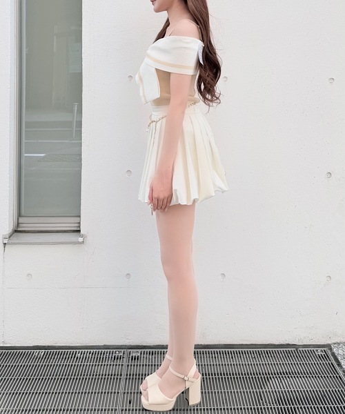 NOMAE(ノーマエ)の「リボンオフショルニット(ニット/セーター・レディース・ピンク/イエロー/オフホワイト/ブラック・FREE)」の15枚目の写真