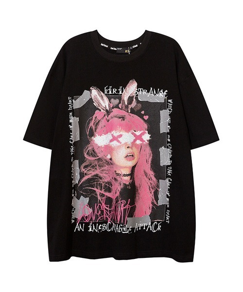 Ressaca(レサーカ)の「オーバーサイズバニーガールプリントTシャツ(Tシャツ/カットソー・メンズ・ホワイト/ブラック・XL/L/M)」の2枚目の写真