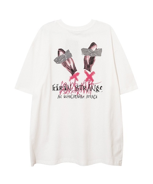 Ressaca(レサーカ)の「オーバーサイズバニーガールプリントTシャツ(Tシャツ/カットソー・メンズ・ホワイト/ブラック・XL/L/M)」の4枚目の写真