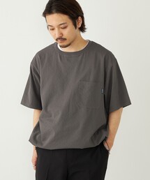 SHIPS Colors:〈接触冷感・吸水速乾・洗濯機可能〉ライト シアサッカー Tシャツ