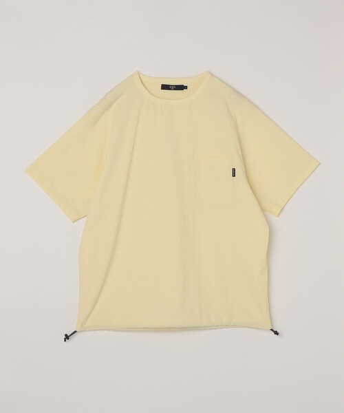 SHIPS Colors(シップス カラーズ)の「SHIPS Colors:〈接触冷感・吸水速乾・洗濯機可能〉ライト シアサッカー Tシャツ(Tシャツ/カットソー・メンズ・ダークグレー/イエロー/ブルー・MEDIUM/LARGE/X-LARGE)」の4枚目の写真