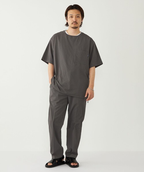 SHIPS Colors(シップス カラーズ)の「SHIPS Colors:〈接触冷感・吸水速乾・洗濯機可能〉ライト シアサッカー Tシャツ(Tシャツ/カットソー・メンズ・ダークグレー/イエロー/ブルー・MEDIUM/LARGE/X-LARGE)」の19枚目の写真