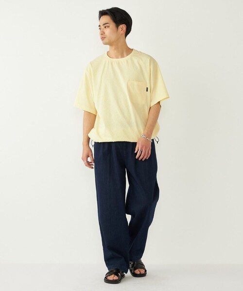 SHIPS Colors(シップス カラーズ)の「SHIPS Colors:〈接触冷感・吸水速乾・洗濯機可能〉ライト シアサッカー Tシャツ(Tシャツ/カットソー・メンズ・ダークグレー/イエロー/ブルー・MEDIUM/LARGE/X-LARGE)」の21枚目の写真
