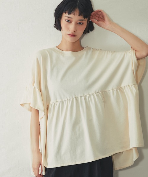 ANOTHER S(アナザーエス)の「接触冷感Tシャツ(Tシャツ/カットソー・レディース・アイボリー/ピンク/ブラック・M)」の1枚目の写真