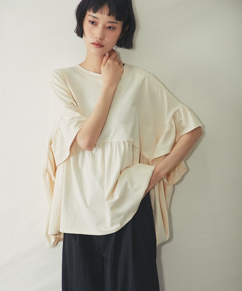 ANOTHER S(アナザーエス)の「接触冷感Tシャツ(Tシャツ/カットソー・レディース・アイボリー/ピンク/ブラック・M)」の19枚目の写真