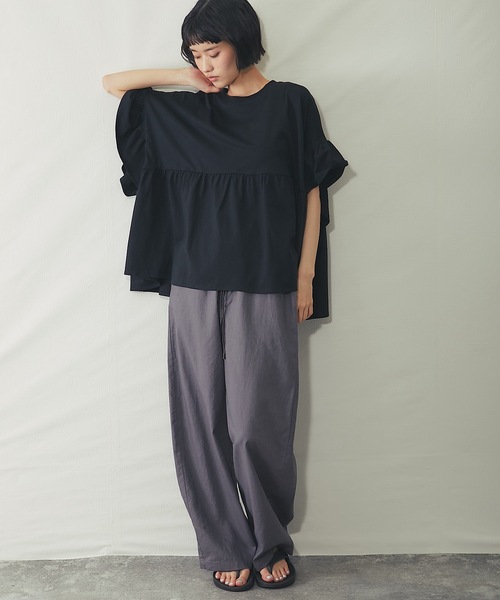ANOTHER S(アナザーエス)の「接触冷感Tシャツ(Tシャツ/カットソー・レディース・アイボリー/ピンク/ブラック・M)」の6枚目の写真
