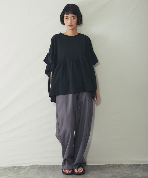 ANOTHER S(アナザーエス)の「接触冷感Tシャツ(Tシャツ/カットソー・レディース・アイボリー/ピンク/ブラック・M)」の8枚目の写真