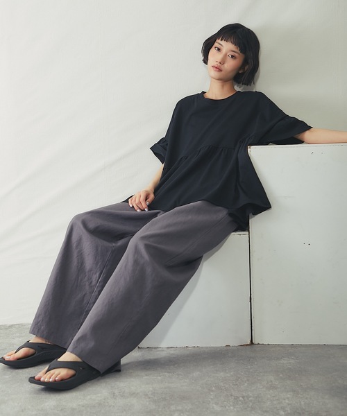 ANOTHER S(アナザーエス)の「接触冷感Tシャツ(Tシャツ/カットソー・レディース・アイボリー/ピンク/ブラック・M)」の10枚目の写真