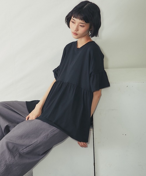 ANOTHER S(アナザーエス)の「接触冷感Tシャツ(Tシャツ/カットソー・レディース・アイボリー/ピンク/ブラック・M)」の22枚目の写真