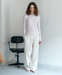 Linen banding pants_ivory