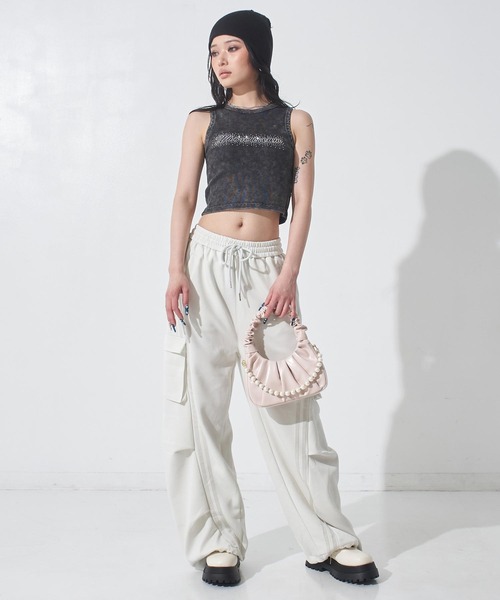 ANAP(アナップ)の「パール付 ハーフムーン バッグ(ショルダーバッグ・レディース・ピンク/ホワイト/ブルー/ブラック/イエロー・F)」の9枚目の写真