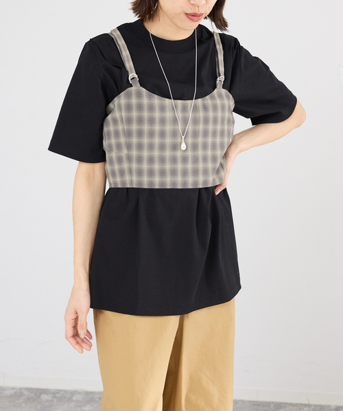 IENA（イエナ）の「【一部店舗限定】JANE SMITH/ジェーンスミス CHECK TOPS ビスチェ 26SBL-464L（シャツ/ブラウス・レディース・グレー・FREE）」の4枚目の写真