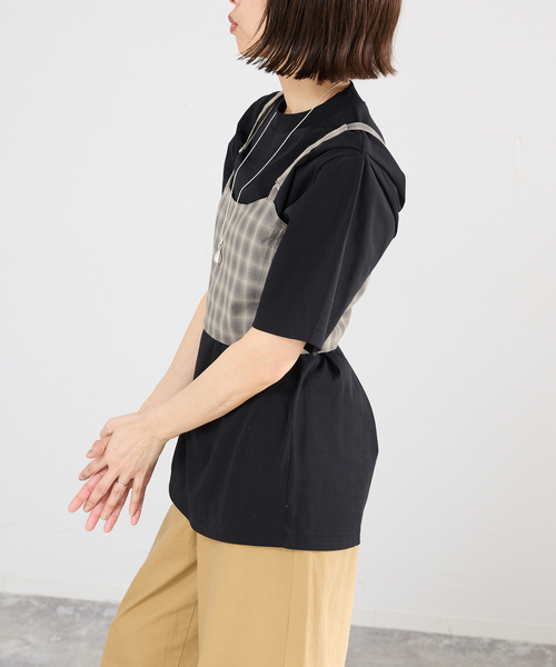 IENA（イエナ）の「【一部店舗限定】JANE SMITH/ジェーンスミス CHECK TOPS ビスチェ 26SBL-464L（シャツ/ブラウス・レディース・グレー・FREE）」の5枚目の写真