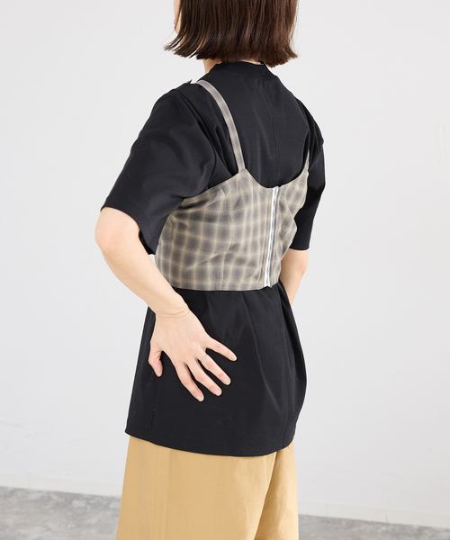IENA（イエナ）の「【一部店舗限定】JANE SMITH/ジェーンスミス CHECK TOPS ビスチェ 26SBL-464L（シャツ/ブラウス・レディース・グレー・FREE）」の6枚目の写真
