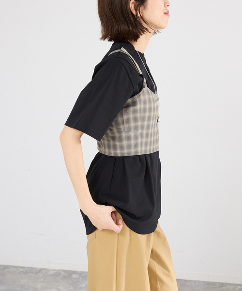 IENA（イエナ）の「【一部店舗限定】JANE SMITH/ジェーンスミス CHECK TOPS ビスチェ 26SBL-464L（シャツ/ブラウス・レディース・グレー・FREE）」の7枚目の写真