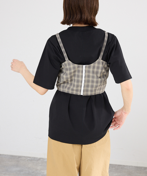 IENA（イエナ）の「【一部店舗限定】JANE SMITH/ジェーンスミス CHECK TOPS ビスチェ 26SBL-464L（シャツ/ブラウス・レディース・グレー・FREE）」の8枚目の写真