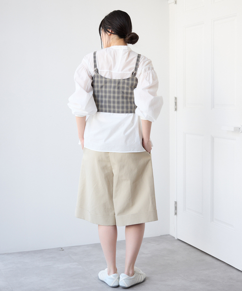 IENA（イエナ）の「【一部店舗限定】JANE SMITH/ジェーンスミス CHECK TOPS ビスチェ 26SBL-464L（シャツ/ブラウス・レディース・グレー・FREE）」の15枚目の写真