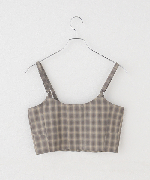 IENA（イエナ）の「【一部店舗限定】JANE SMITH/ジェーンスミス CHECK TOPS ビスチェ 26SBL-464L（シャツ/ブラウス・レディース・グレー・FREE）」の17枚目の写真