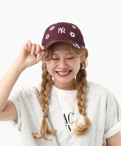 ゆきは企画》【NEW ERA】フラワー刺繍キャップ 661009（キャップ
