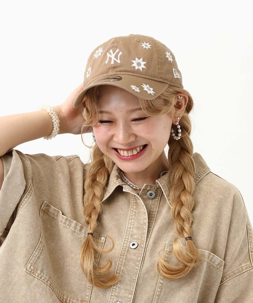 ゆきは企画》【NEW ERA】フラワー刺繍キャップ 661009（キャップ