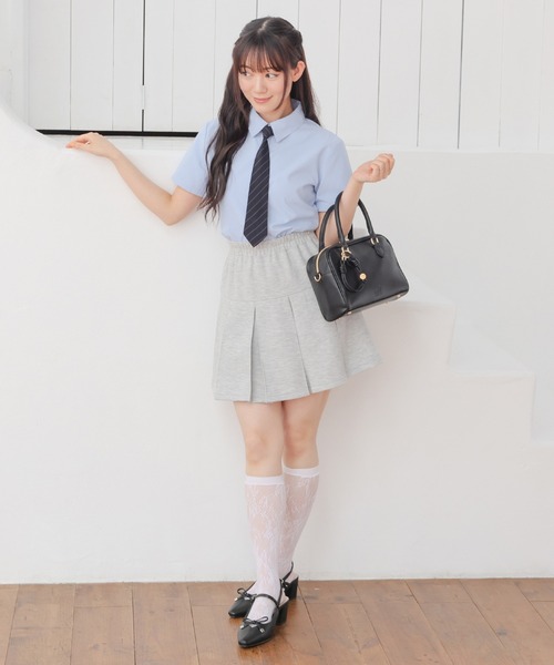 Honeys（ハニーズ）の「ネクタイ付シャツ（シャツ/ブラウス・レディース・ブルー系その他3/ホワイト/ブルー・L/M/S）」の7枚目の写真