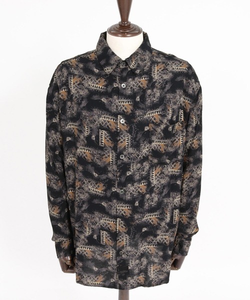 CAMBIO(カンビオ)の「ms6532-Vintage Wash Long Sleeve Shirts 総柄シャツ(PF-262-001)(シャツ/ブラウス・メンズ・ブラック/ワイン・L/M)」の16枚目の写真