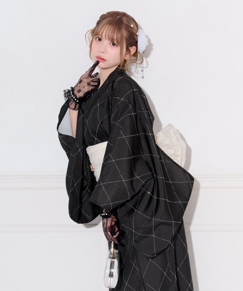 apres jour(アプレジュール)の「【3点セットアイテム】ラインストーン浴衣(浴衣・レディース・ピンク/ブラック・フリー)」の16枚目の写真