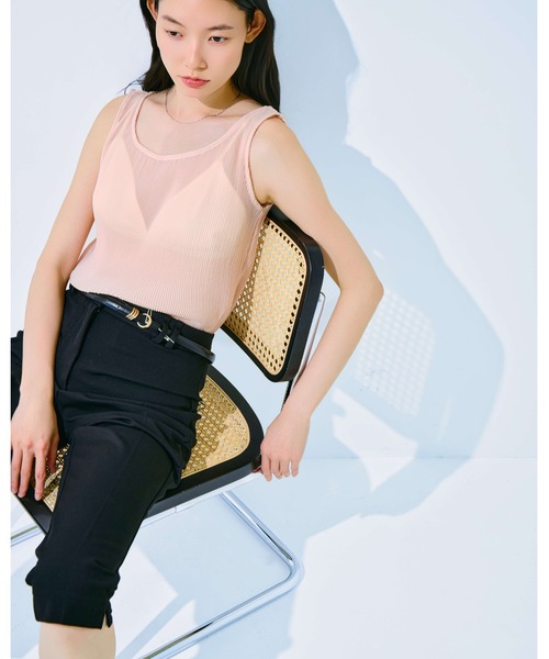 kiehtova(キエトヴァ)の「【kiehtova】SOFT PLEATS SHEER TANK/ソフトプリーツシアータンク(タンクトップ・レディース・ブラック/ライトブルー/スモークピンク/ライトピンク・FREE)」の5枚目の写真