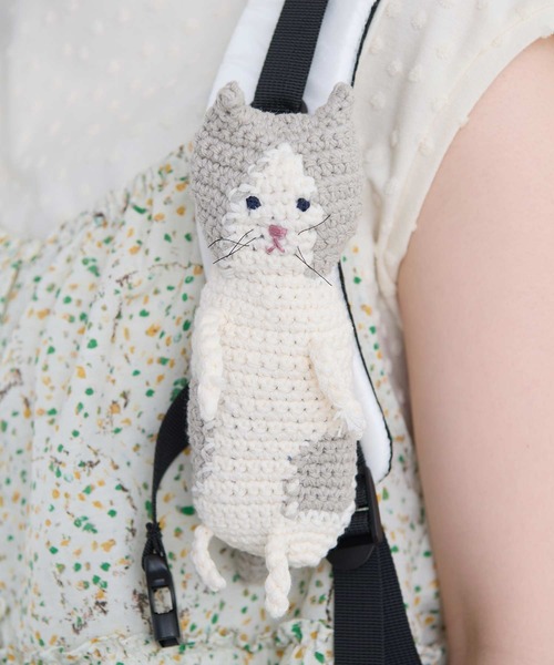 l'atelier du savon(アトリエドサボン)の「ぬいぐるみみたいなネコバッグ(トートバッグ・レディース・グレー/グリーン/ブラック/サックスブルー・FREE)」の10枚目の写真