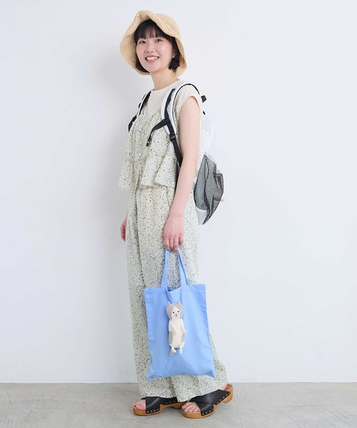 l'atelier du savon(アトリエドサボン)の「ぬいぐるみみたいなネコバッグ(トートバッグ・レディース・グレー/グリーン/ブラック/サックスブルー・FREE)」の9枚目の写真