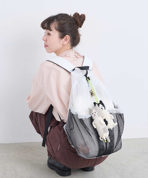 l'atelier du savon(アトリエドサボン)の「ぬいぐるみみたいなネコバッグ(トートバッグ・レディース・グレー/グリーン/ブラック/サックスブルー・FREE)」の20枚目の写真