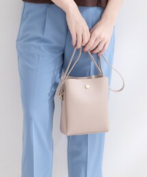 【軽量/3層収納/長さ調整可】合皮ミニショルダー