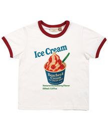 ビーチスアイスクリームリンガーTシャツ-レッド
