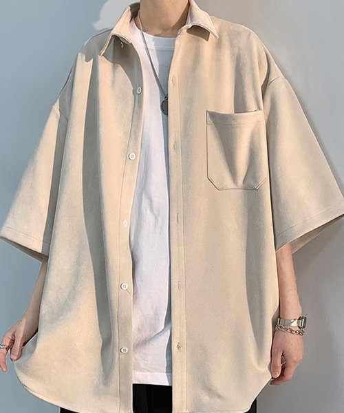 KELVIN（ケルヴァン）の「Soft Loose Shirt ソフトルーズシャツ（シャツ/ブラウス・メンズ・ネイビー/アイボリー・MEDIUM/LARGE）」の3枚目の写真