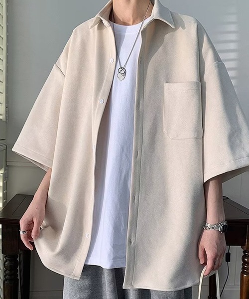 KELVIN（ケルヴァン）の「Soft Loose Shirt ソフトルーズシャツ（シャツ/ブラウス・メンズ・ネイビー/アイボリー・MEDIUM/LARGE）」の4枚目の写真