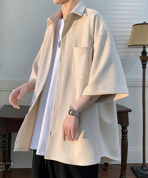 KELVIN（ケルヴァン）の「Soft Loose Shirt ソフトルーズシャツ（シャツ/ブラウス・メンズ・ネイビー/アイボリー・MEDIUM/LARGE）」の5枚目の写真