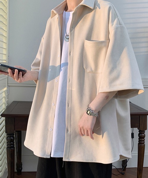 KELVIN（ケルヴァン）の「Soft Loose Shirt ソフトルーズシャツ（シャツ/ブラウス・メンズ・ネイビー/アイボリー・MEDIUM/LARGE）」の6枚目の写真