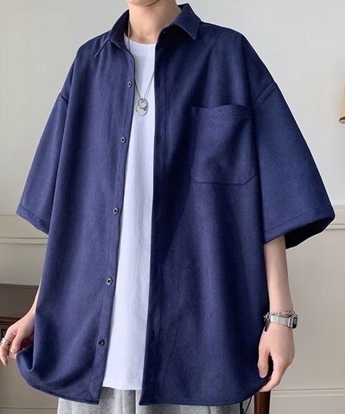 KELVIN（ケルヴァン）の「Soft Loose Shirt ソフトルーズシャツ（シャツ/ブラウス・メンズ・ネイビー/アイボリー・MEDIUM/LARGE）」の7枚目の写真