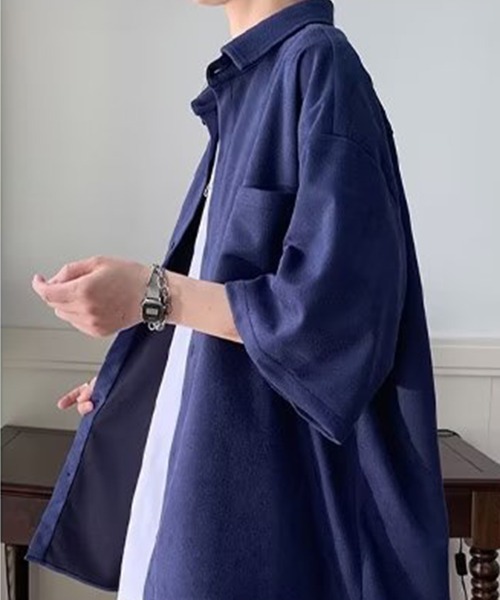 KELVIN（ケルヴァン）の「Soft Loose Shirt ソフトルーズシャツ（シャツ/ブラウス・メンズ・ネイビー/アイボリー・MEDIUM/LARGE）」の8枚目の写真