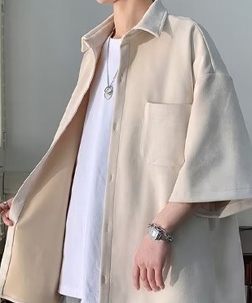 KELVIN（ケルヴァン）の「Soft Loose Shirt ソフトルーズシャツ（シャツ/ブラウス・メンズ・ネイビー/アイボリー・MEDIUM/LARGE）」の11枚目の写真