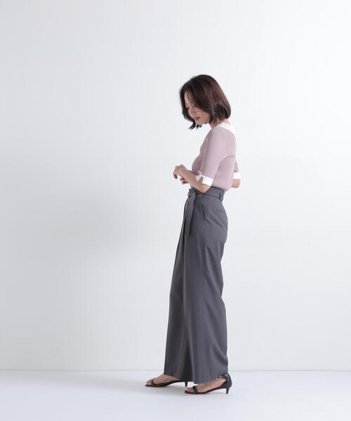 NATURAL BEAUTY BASIC（ナチュラルビューティーベーシック）の「レースカラーニット（ニット/セーター・レディース・ブラック/ベージュ/グレー・ﾌﾘ-）」の16枚目の写真