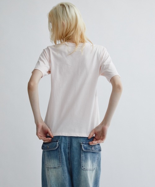 ANF.MUU(アンフムー)の「アートフロッキープリントT(Tシャツ/カットソー・レディース・ピンク/ホワイト/ブルー・FREE)」の9枚目の写真