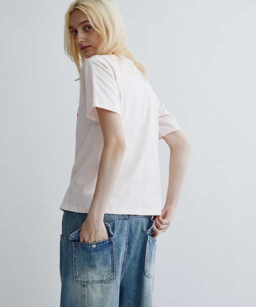 ANF.MUU(アンフムー)の「アートフロッキープリントT(Tシャツ/カットソー・レディース・ピンク/ホワイト/ブルー・FREE)」の10枚目の写真
