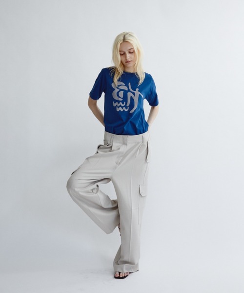 ANF.MUU(アンフムー)の「アートフロッキープリントT(Tシャツ/カットソー・レディース・ピンク/ホワイト/ブルー・FREE)」の4枚目の写真