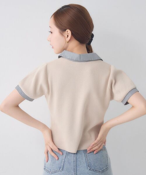 ems excite(エムズエキサイト)の「スキッパーSH襟ショートNT(Tシャツ/カットソー・レディース・ブラック/ベージュ/ダークブルー・FREE)」の11枚目の写真